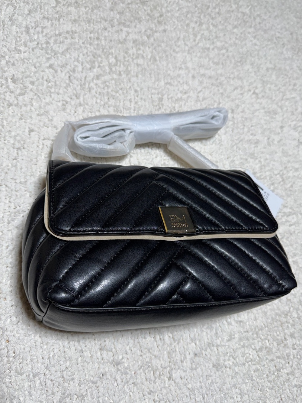 Rebecca Minkoff Sammie Quilted Flap Crossbody Black NWT